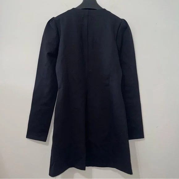 Reformation Micah Knit Dress Black Long Sleeve Dress with Gold Buttons - Picture 11 of 11